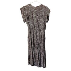 Karin Steven petites by Steven Stoller rayon floral brown and white summer dress